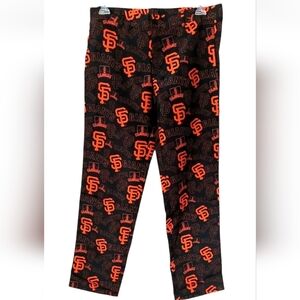 San Francisco Giants Men Pants Size 42 x 34 Black Orange Belt Loops Pockets New